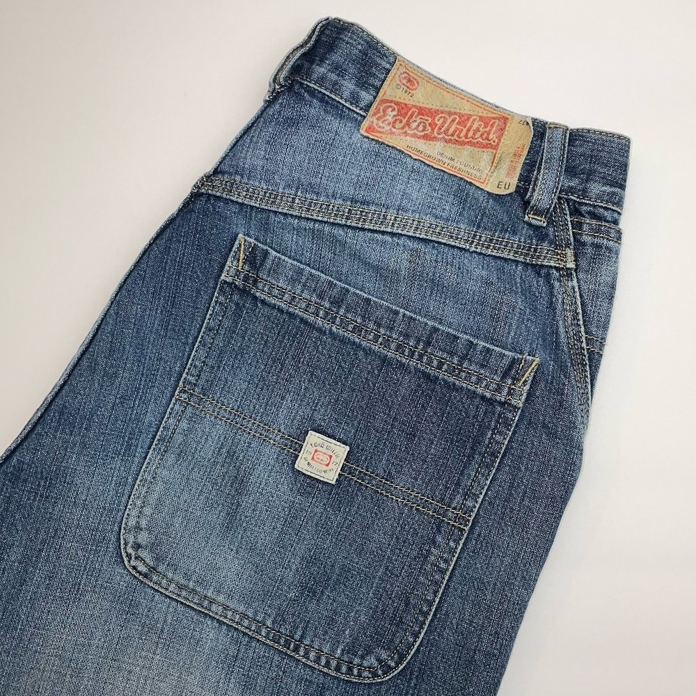 Ecko Unltd‎ Hammerloop Jeans Men 34 Blue Carpenter Y2K Streetwear Wide Leg Baggy